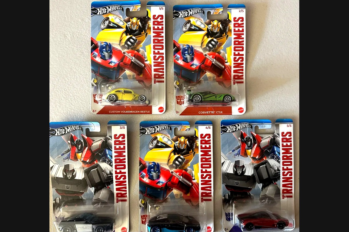 Hot Wheels x Transformers Silver Series complete set of 5 including Barricade